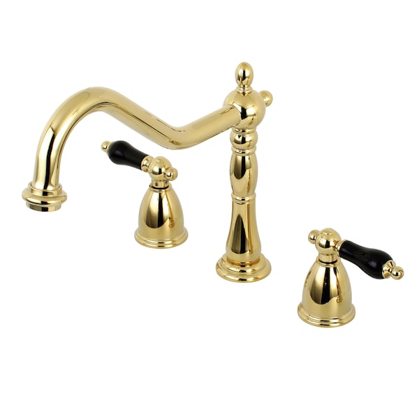 Kingston Brass Widespread Kitchen Faucet, Polished Brass KB1792PKLLS - main